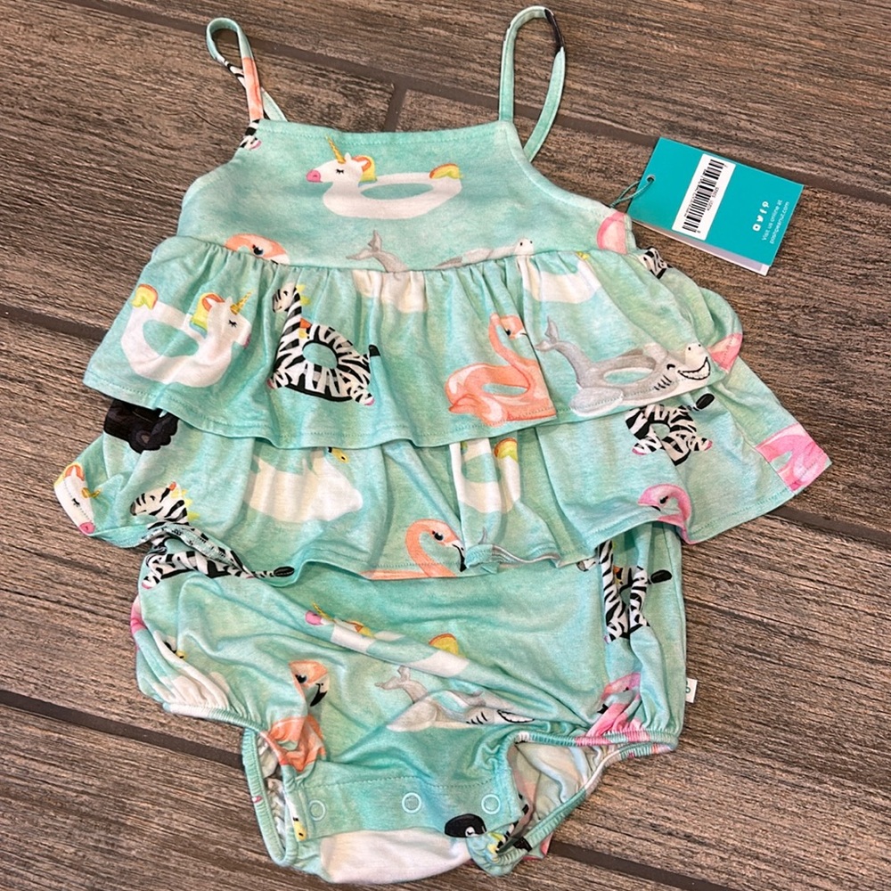 Posh Peanut Ruffled Bubble Romper